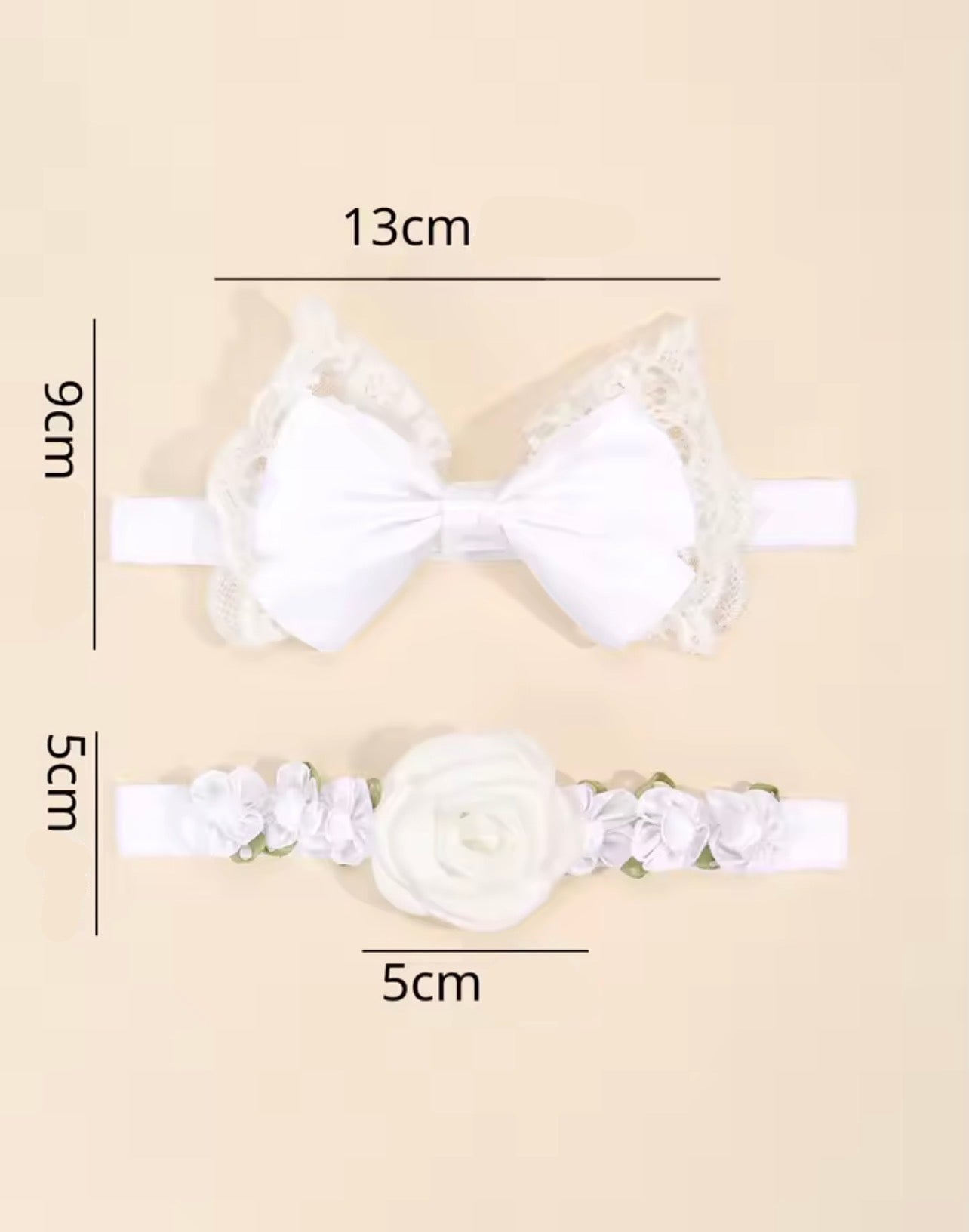 Lot de bandeau bébé/enfant champagne et blanc