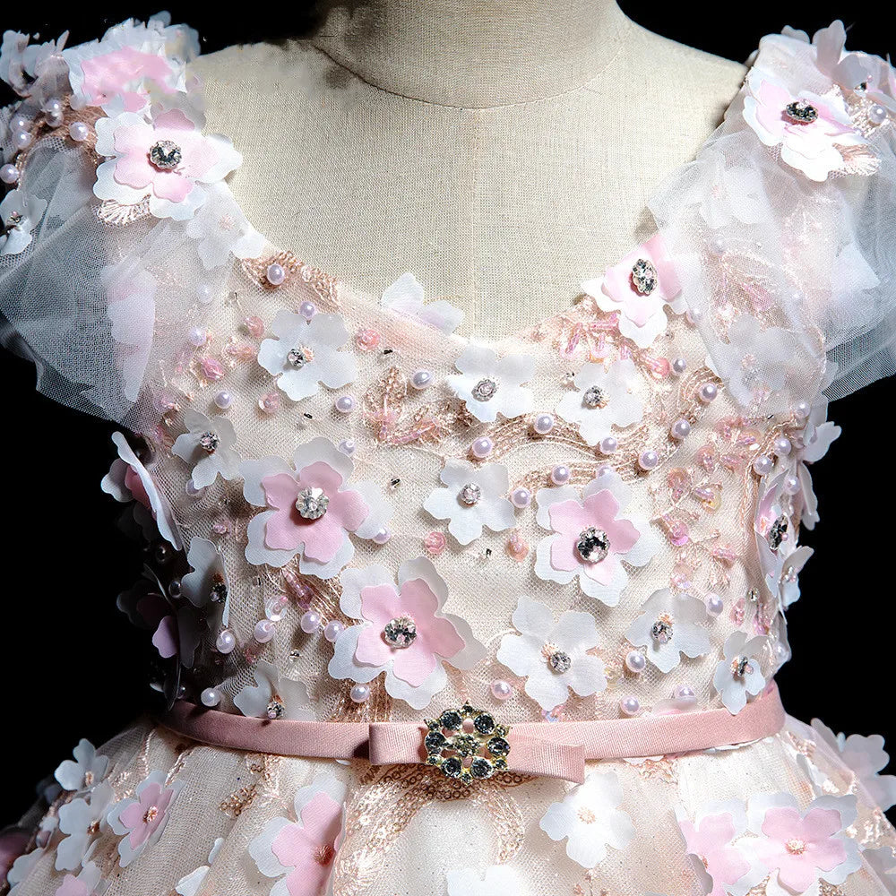 Vestido de gala floral de lujo para niñas