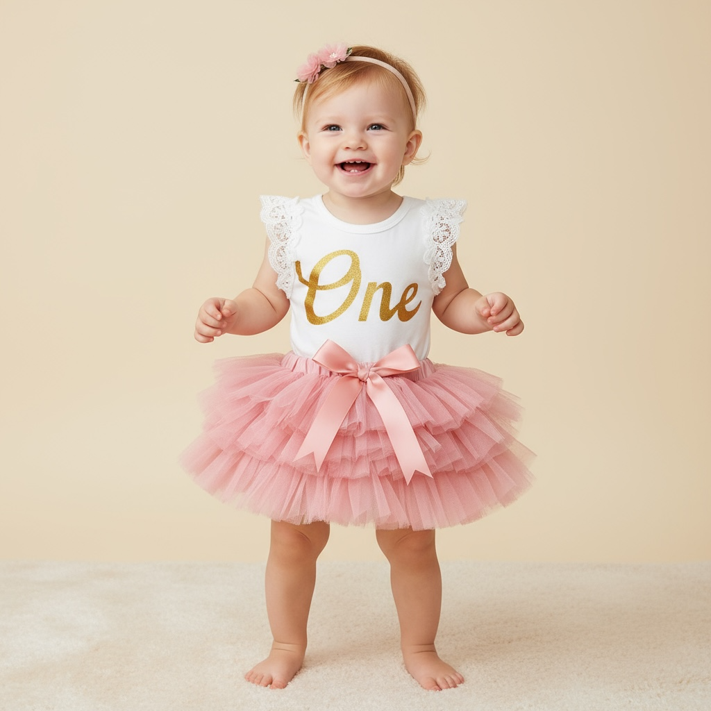 vestito floreale per neonata di 1 anno