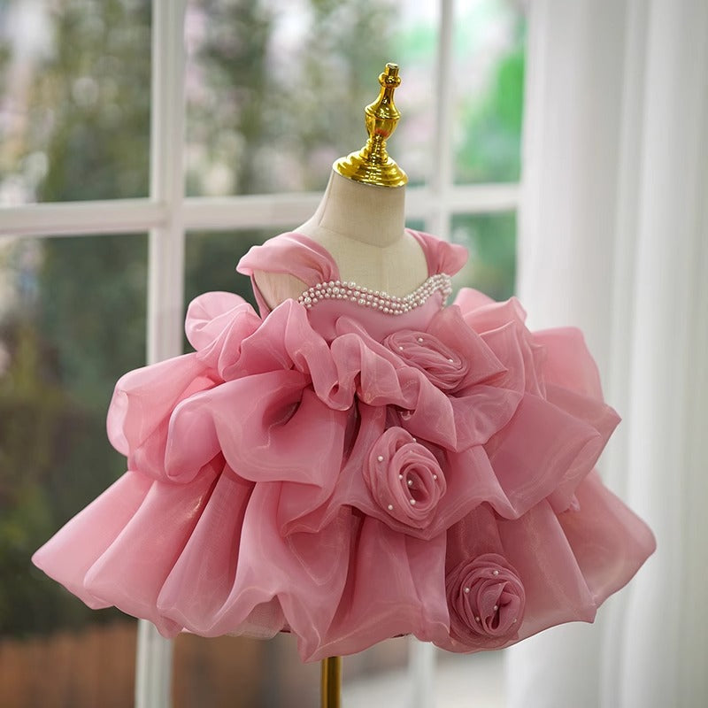 Robe enfant cérémonie Framboise