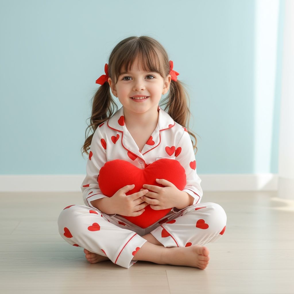 Pyjama bébé fille 1 an – ensemble Love à cœurs pour cadeau d’anniversaire