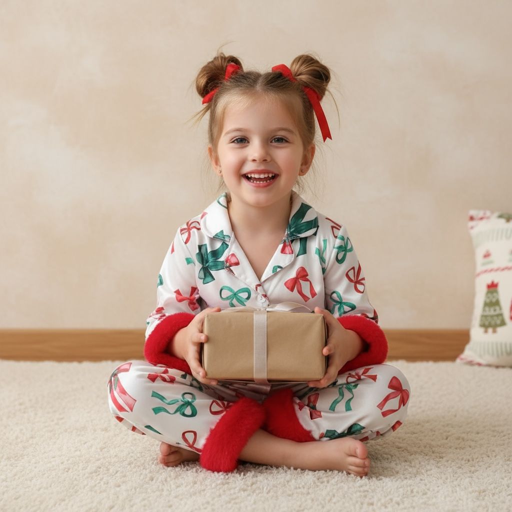 Pyjama fille blanc nœud papillon – ensemble satiné hiver 2 ans avec fausse fourrure rose
