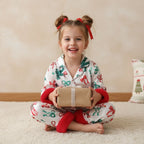 Pyjama fille blanc nœud papillon – ensemble satiné hiver 2 ans avec fausse fourrure rose
