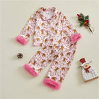 pyjama fille noël rose renne cadeaux