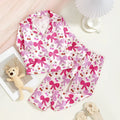 Pyjama fille rose à nœuds fuchsia et cerises – ensemble deux pièces 2 ans