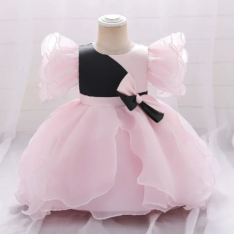 Robe Halloween enfant fille noir et rose