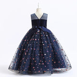 Robe longue Halloween petit coeur bleu nuit