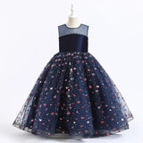 Robe longue bleu Halloween petit coeur