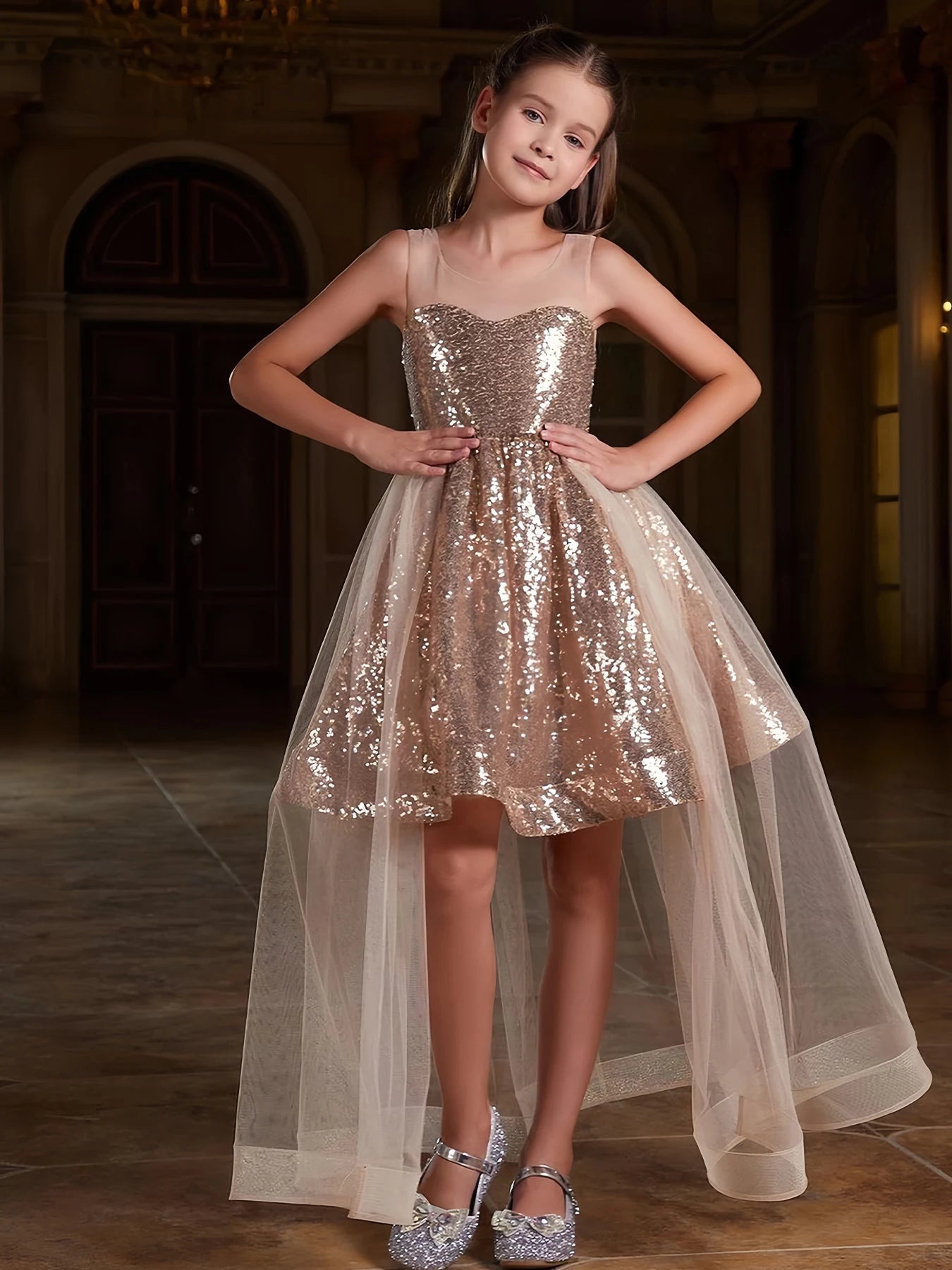 Robe Paillette Fille Robe Soiree Fille Robe De Fête à Sequins