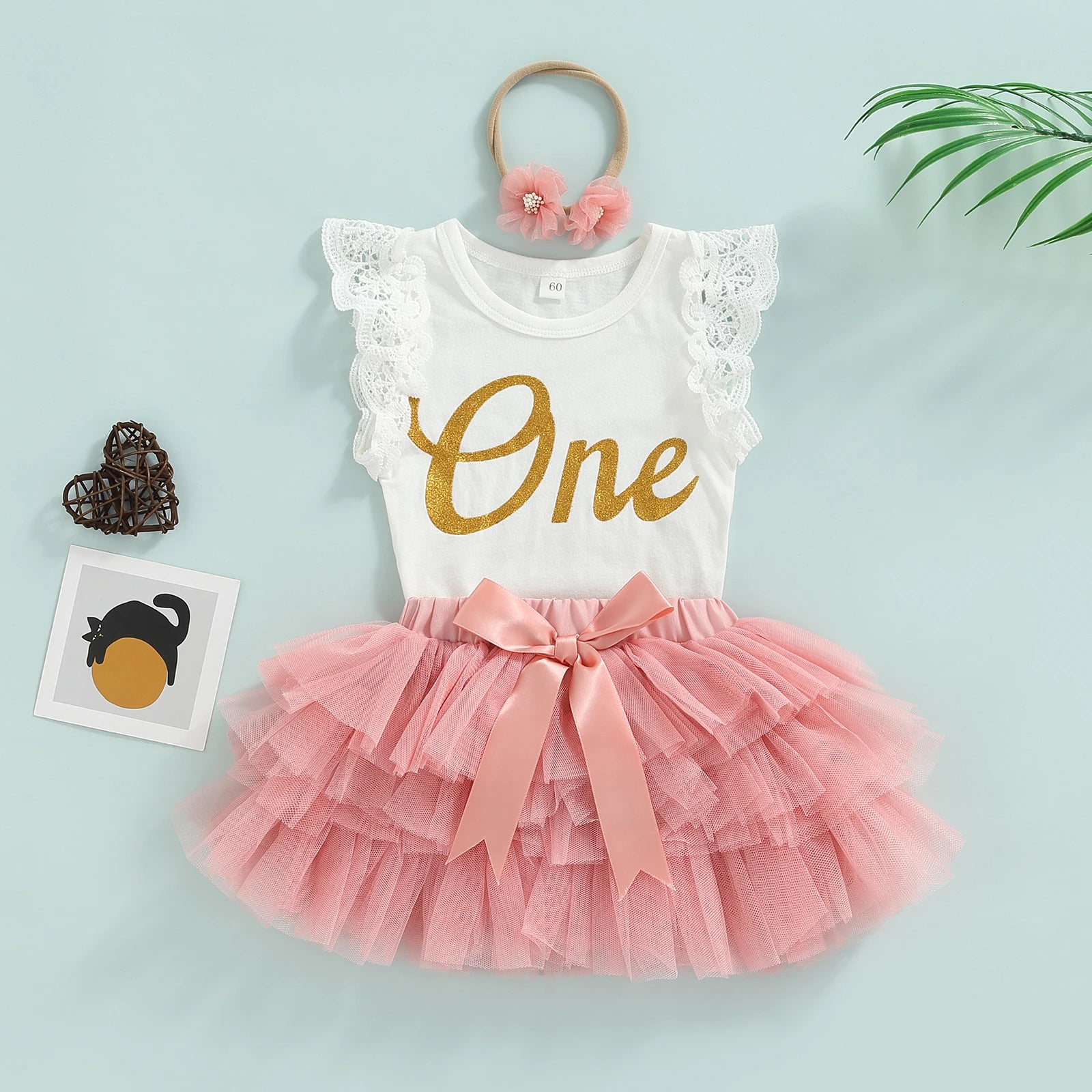 Ensemble 1 an bébé fille fleurs