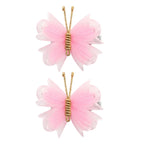 Barrette papillon lot de 2 rose