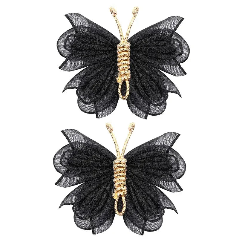 Barrette papillon lot de 2 noir