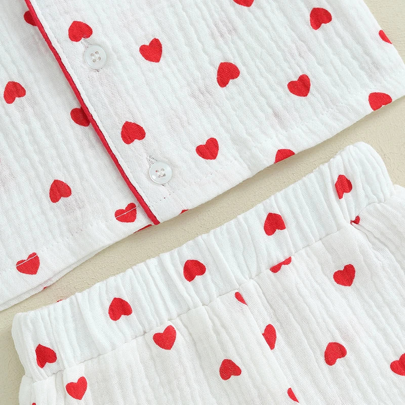 Pyjama fille coton - Coeur short