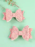 Lot de 2 pinces cheveux nœud papillon enfant rose