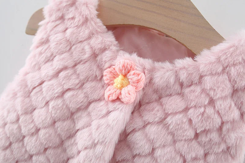 Gillet sans manche pour fille avec fleurs