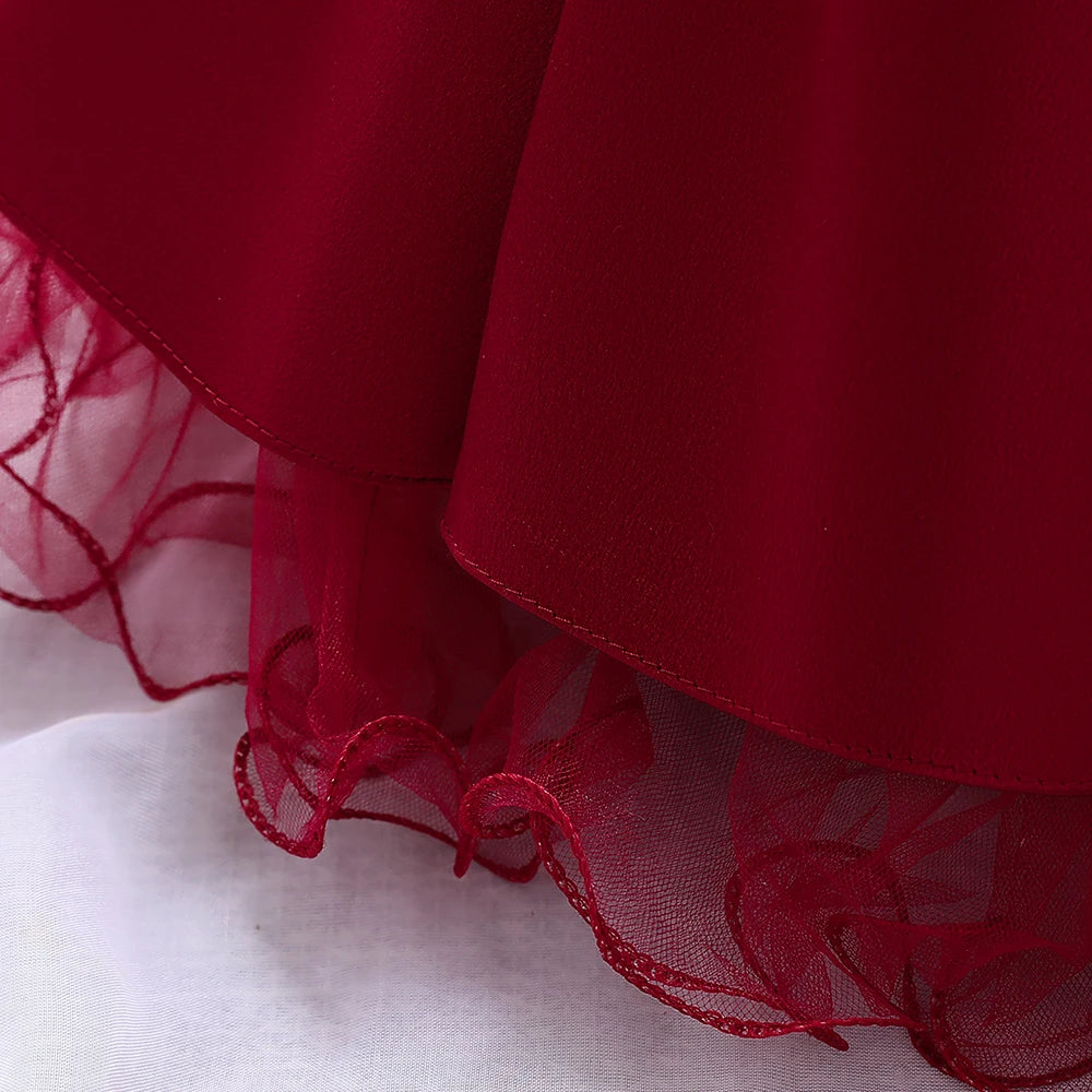 Vestido de cumpleaños infantil de satén