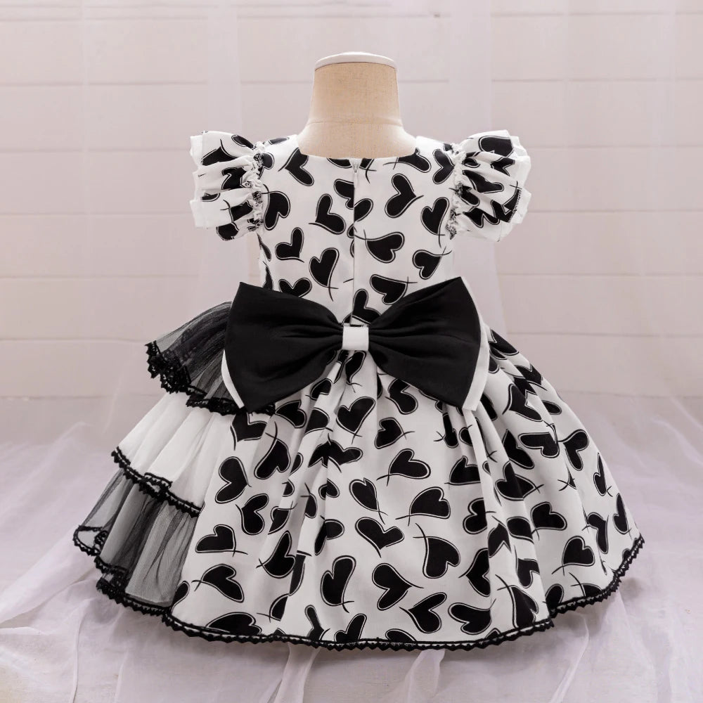 Robe anniversaire noir et blanc Chloé