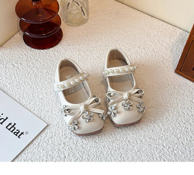 Ballerine per bambini con strass e perle