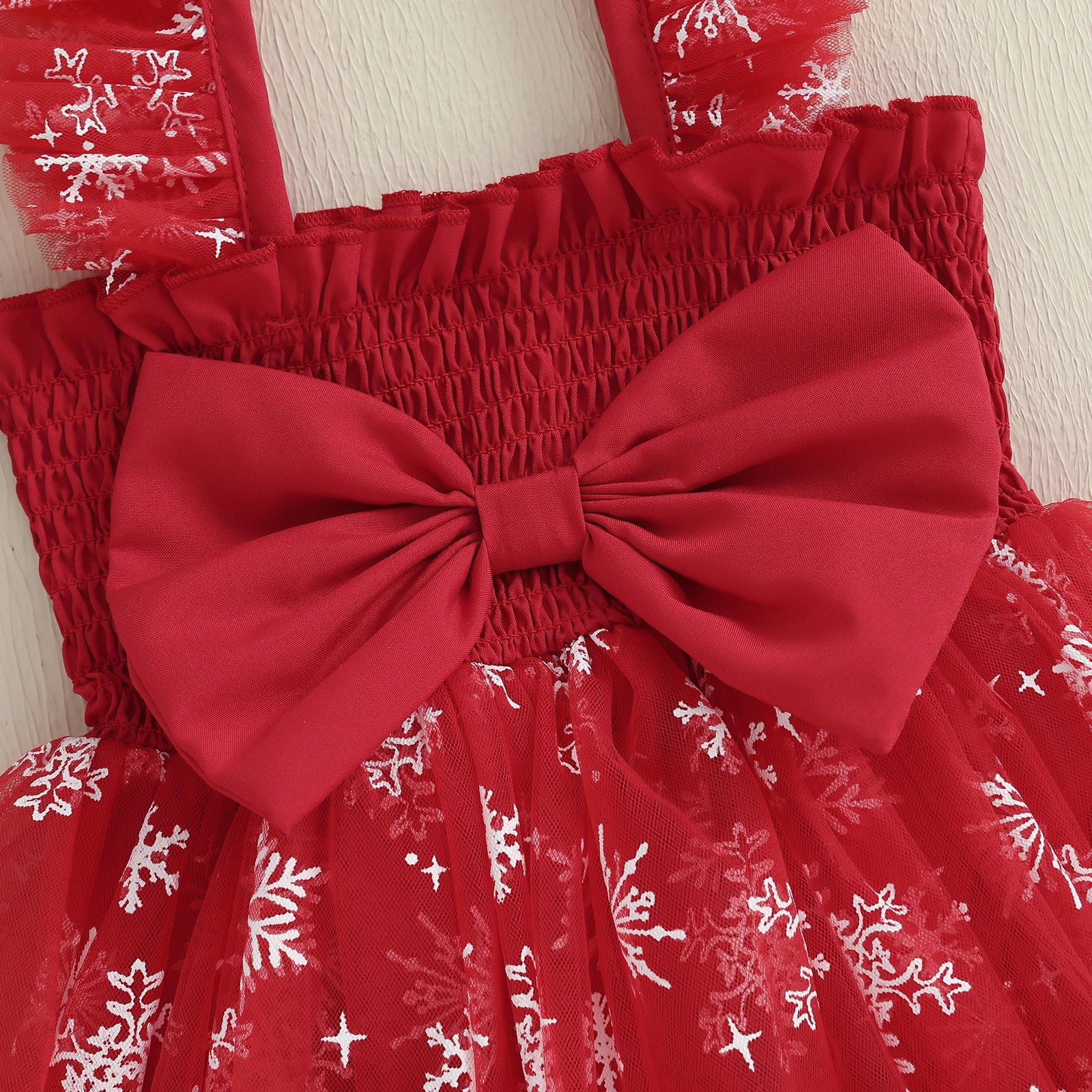 Barboteuse bébé noël - Flocon rouge