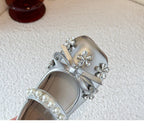 Ballerine per bambini con strass e perle