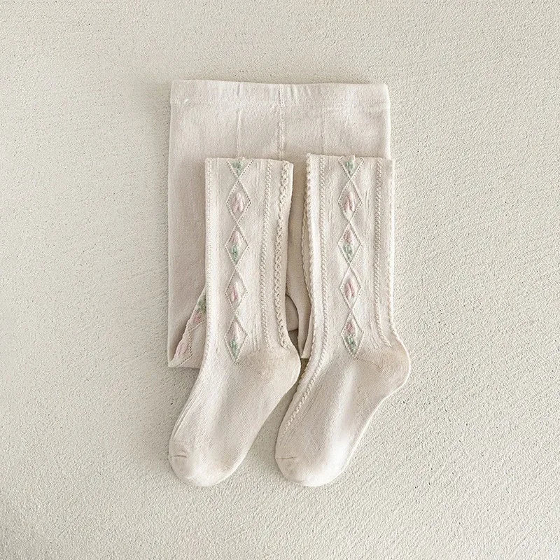 Collant di cotone floreale