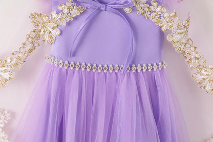 Robe anniversaire enfant + cape Rita