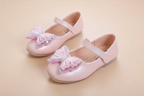 Ballerine papillon enfant Lou, detail noeud strass sur le dessus
