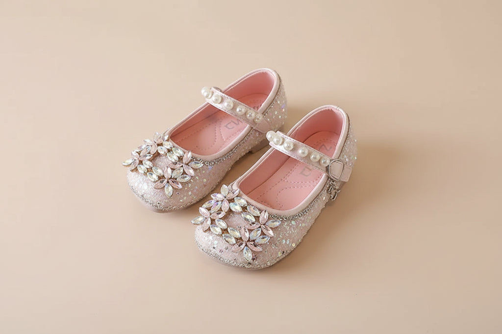 Ballerine strass et perle enfant