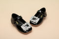 Ballerine fille carré de strass noire