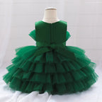 Robe pour noël petite fille froufrou vert