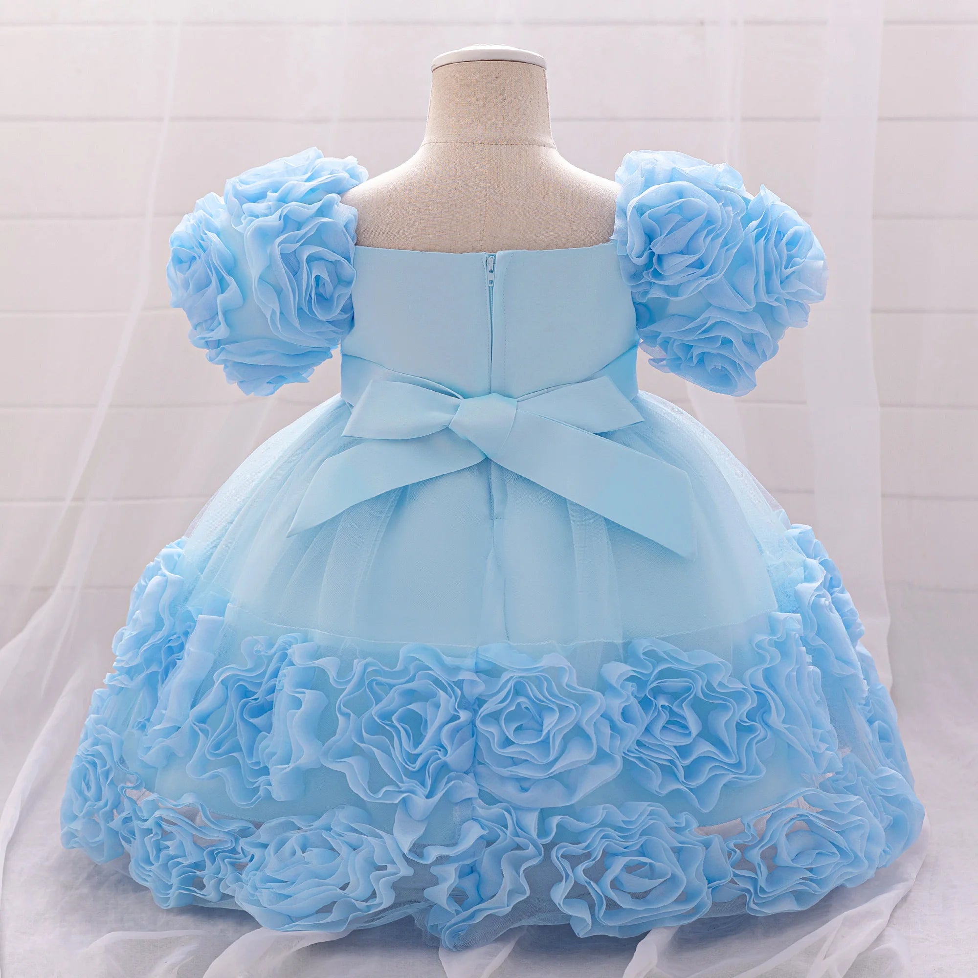 Vestido de cumpleaños para niña, talla grande, rosa