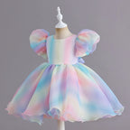 Robe de cérémonie arc-en-ciel fille