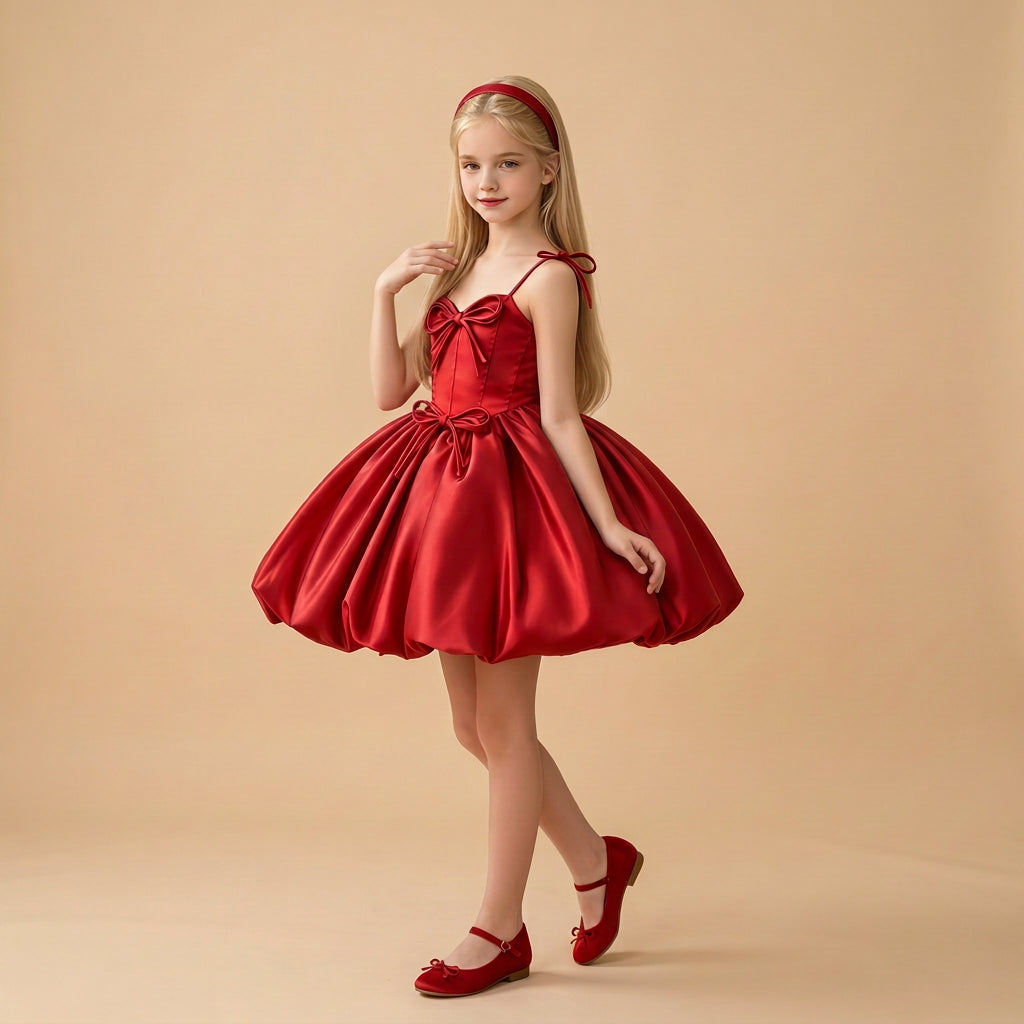 Robe satinée Nöel enfant - Julia