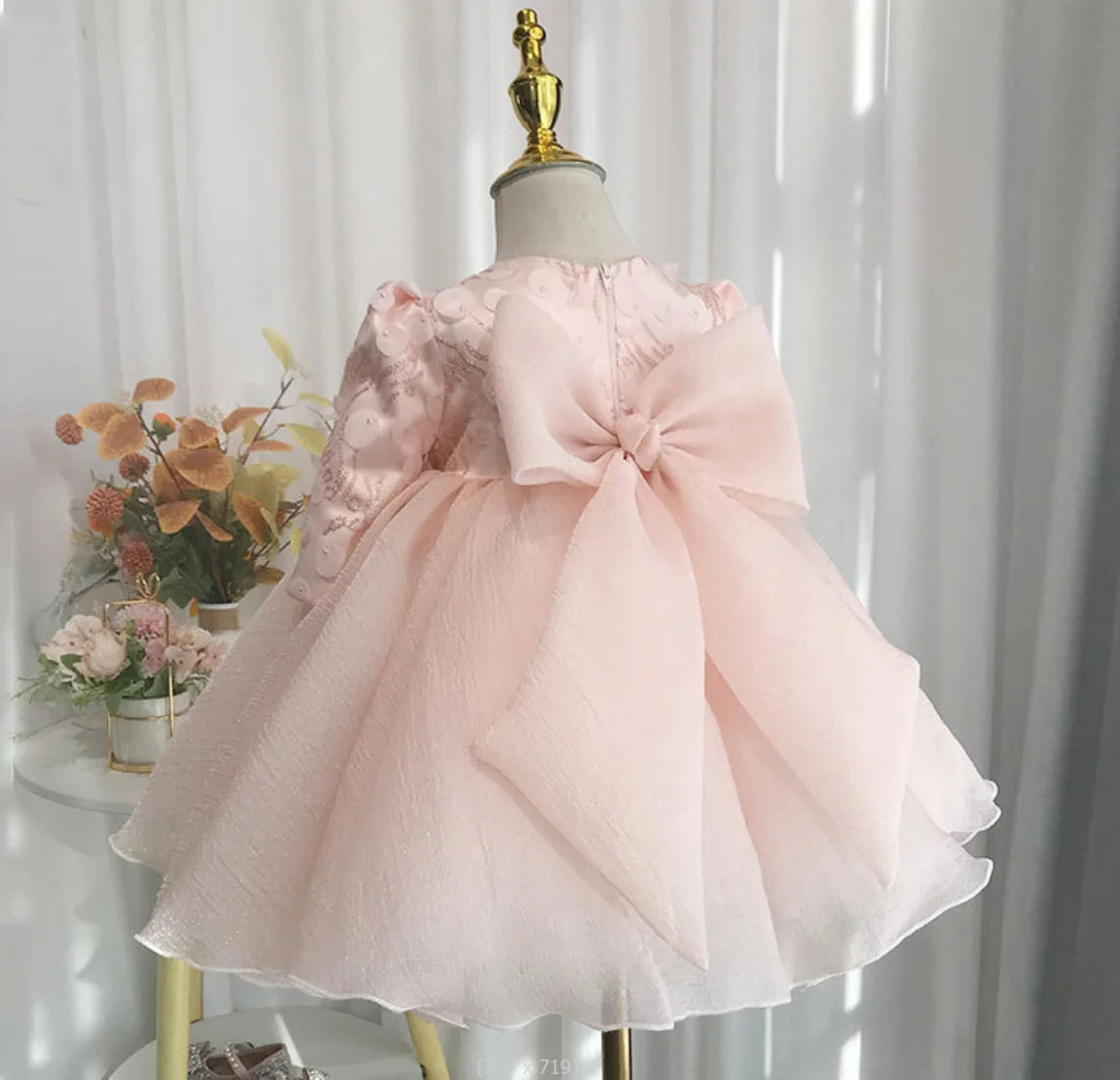 Vestido rosa de cumpleaños para bebé
