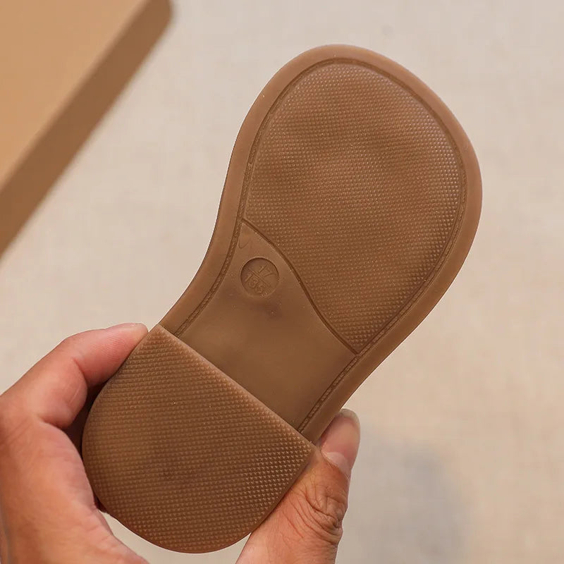 Sandali per neonati/bambini con velcro e fiore