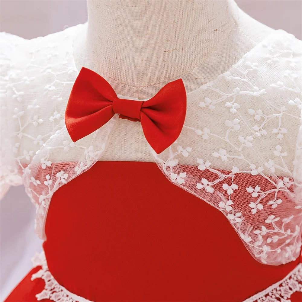 Robe de cérémonie rouge noël