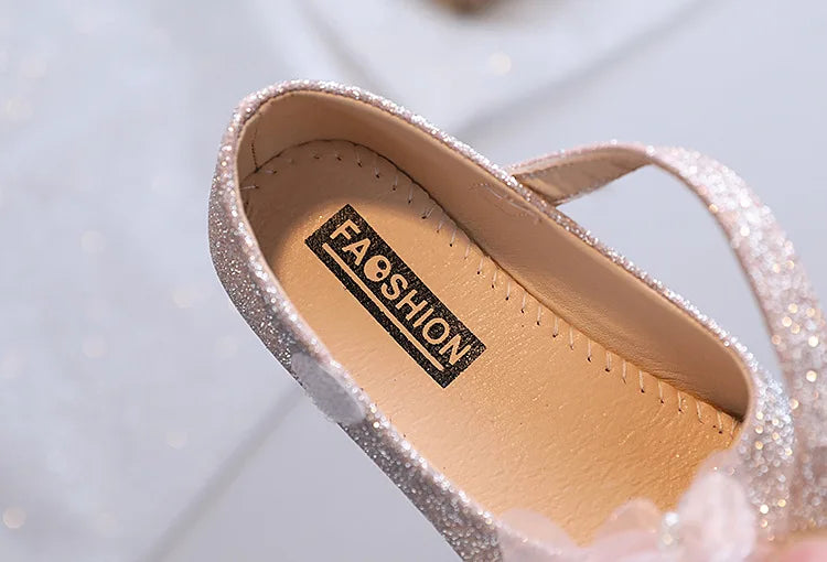 Ballerine fille paillettes et fleurs intérieur