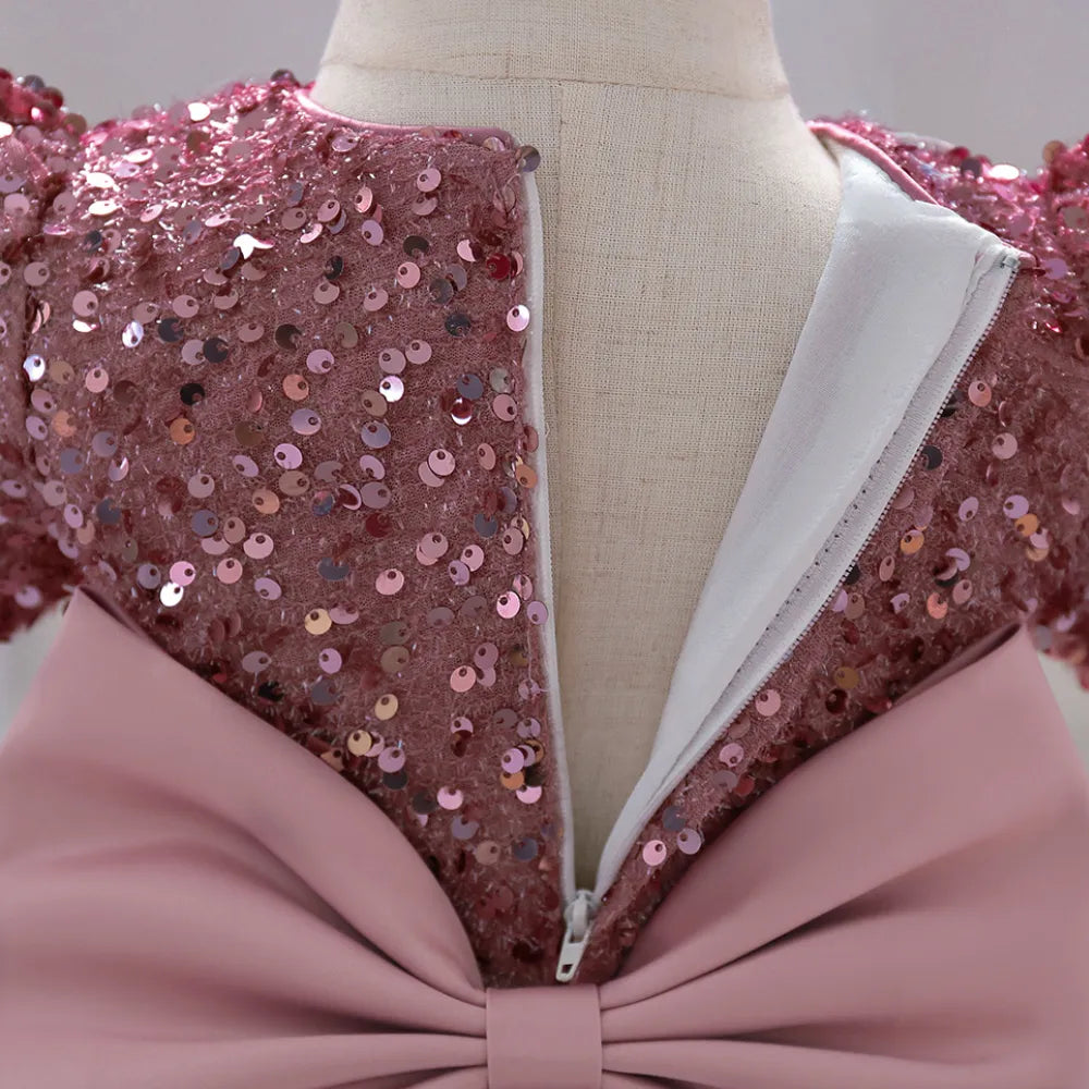 Robe de Noël fille fleur détails dos