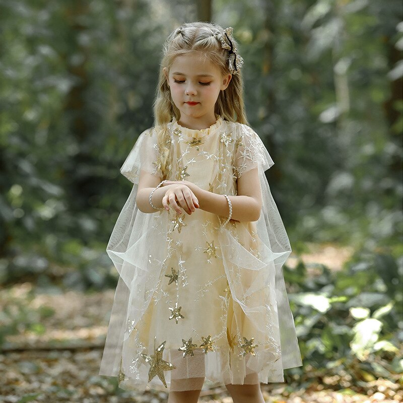 Robe de Noël petite fille nuit étoilée