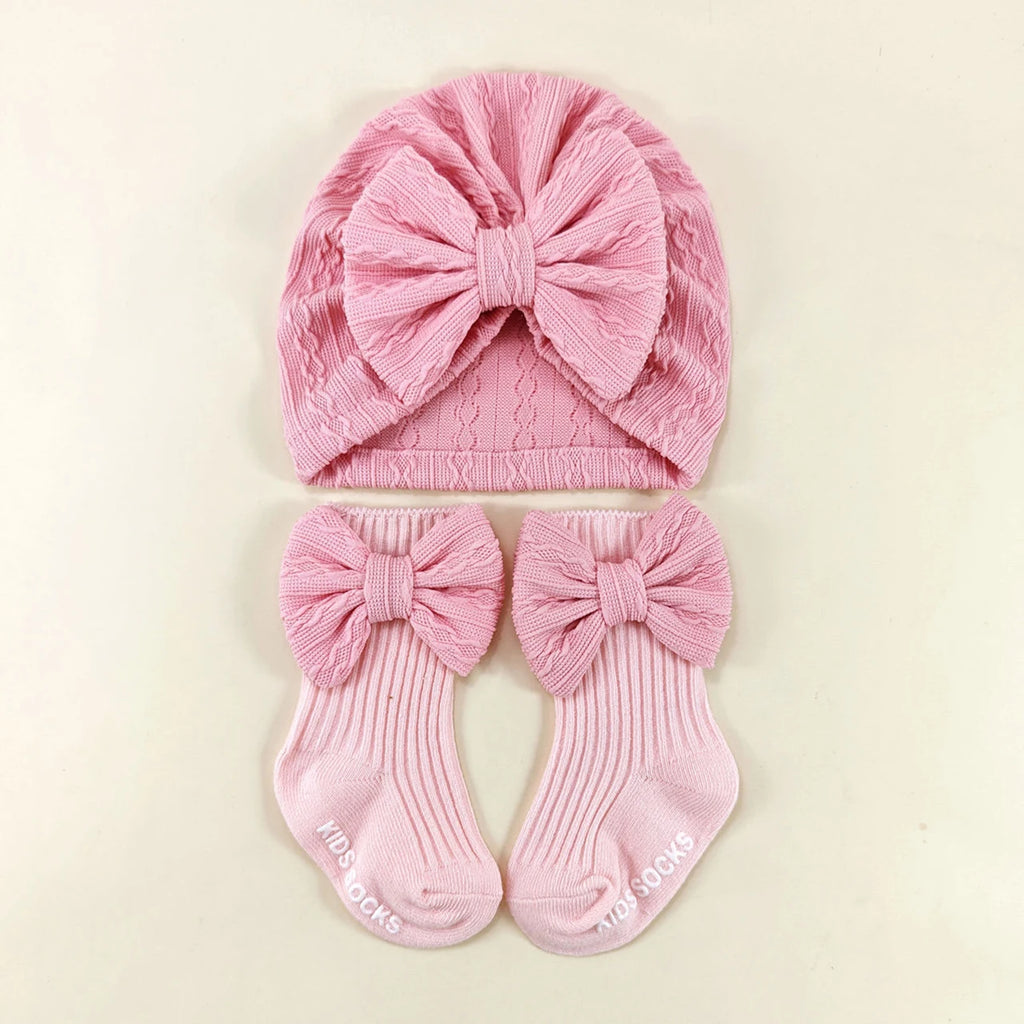 Accessoires bébé - Bonnet + Chaussette noeud papillon