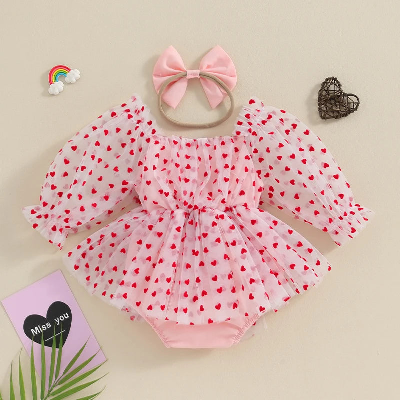 Barboteuse robe bébé petit coeur