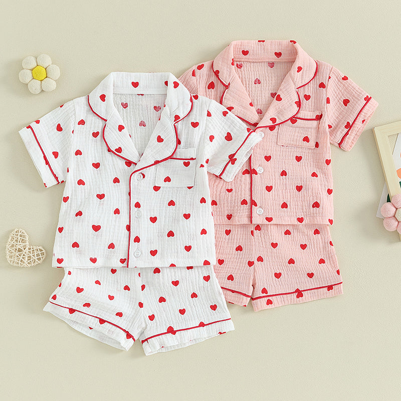 Pyjama fille coton - Coeur short
