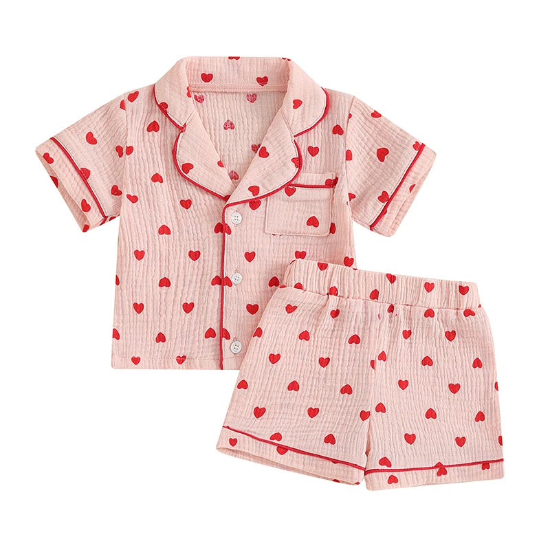Pyjama fille coton - Coeur short