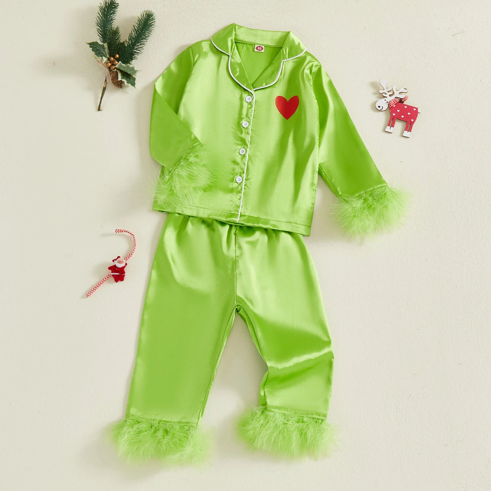 Pyjama enfant fille - Pantalon vert - L'univers de la licorne
