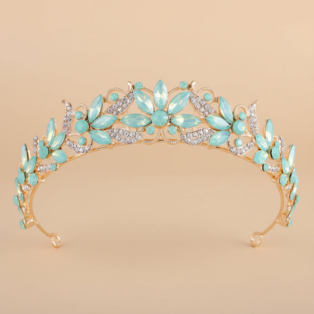 Diadème de princesse fille - Strass et fleur - L'univers de la licorne