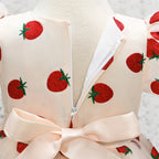 Robe anniversaire bébé fraise