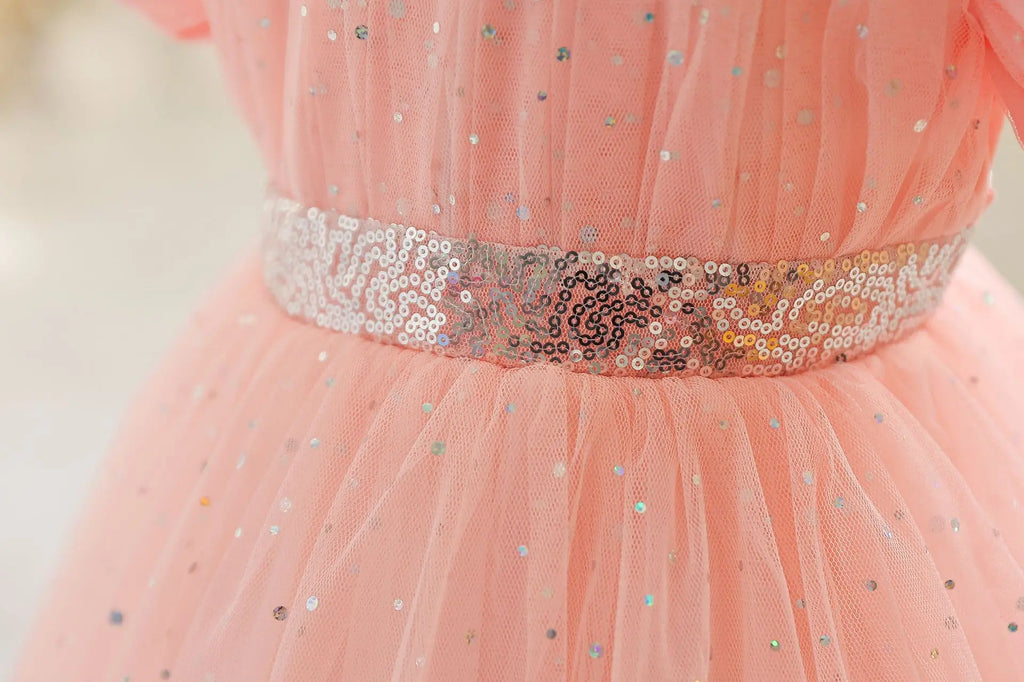 Vestido de cumpleaños azul cielo para bebé niña