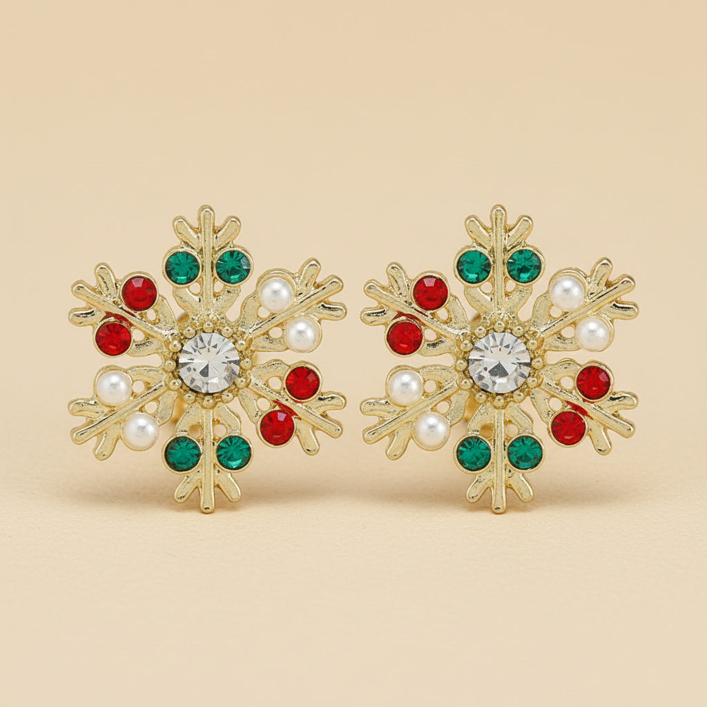 Boucle d'oreille fille - Flocon de Noël - L'univers de la licorne