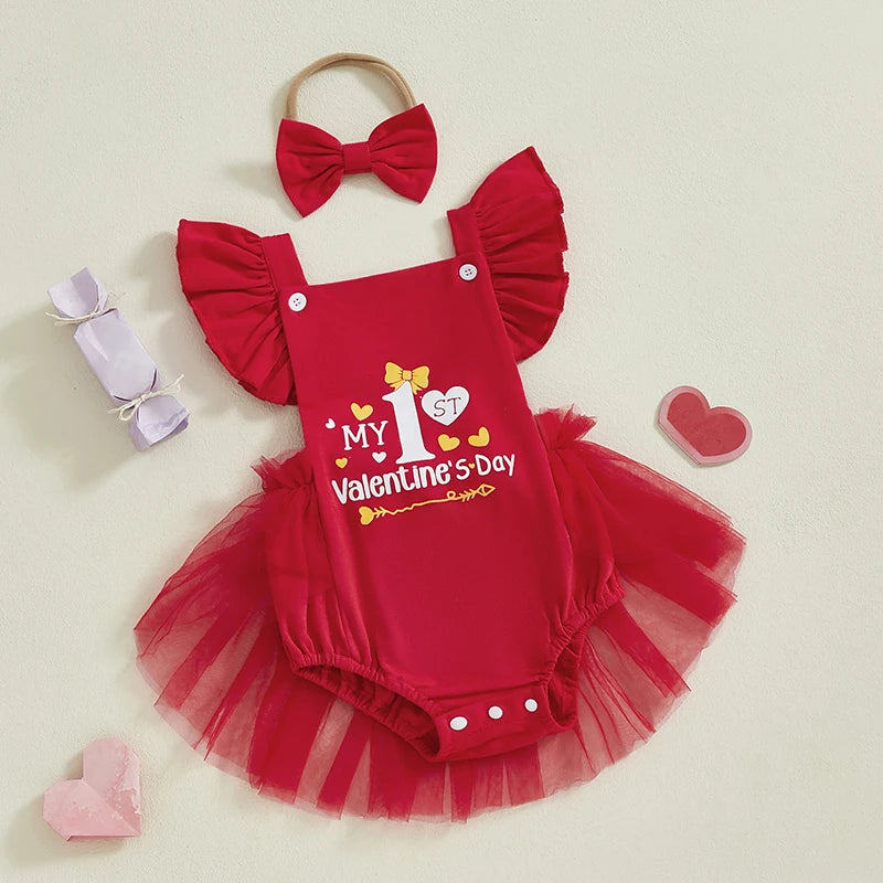 Mameluco para el primer día del bebé - Día de San Valentín