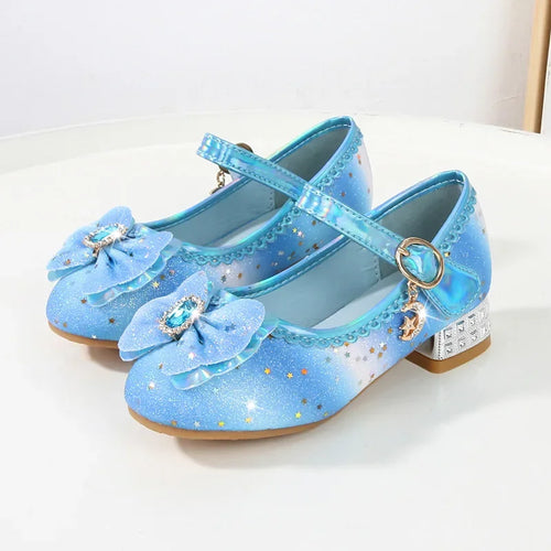 Ballerines arc-en-ciel pastel avec petit talon pour fille, anniversaire